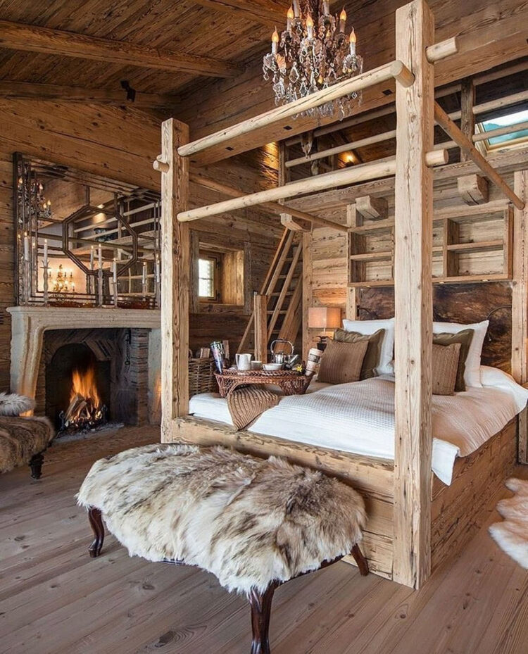 Спальня в стиле рустик